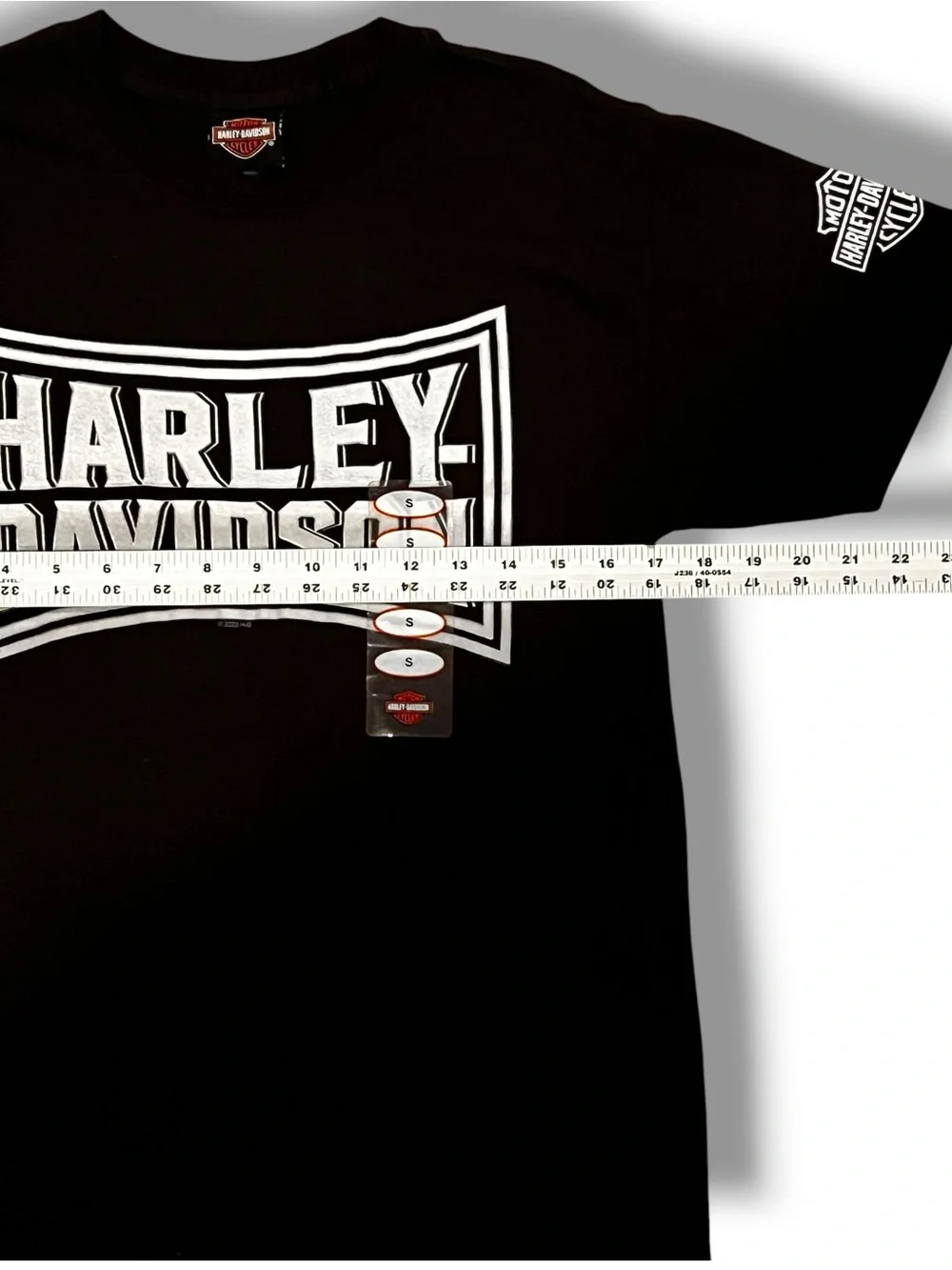 NEW! HARLEY DAVIDSON Double-Sided Print T-Shirt S Black Cotton Richelle Park NJ